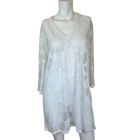Jordan Taylor White Swimsuit V Neck Cover Up sz XL NWT $62 - Picture 1 of 9
